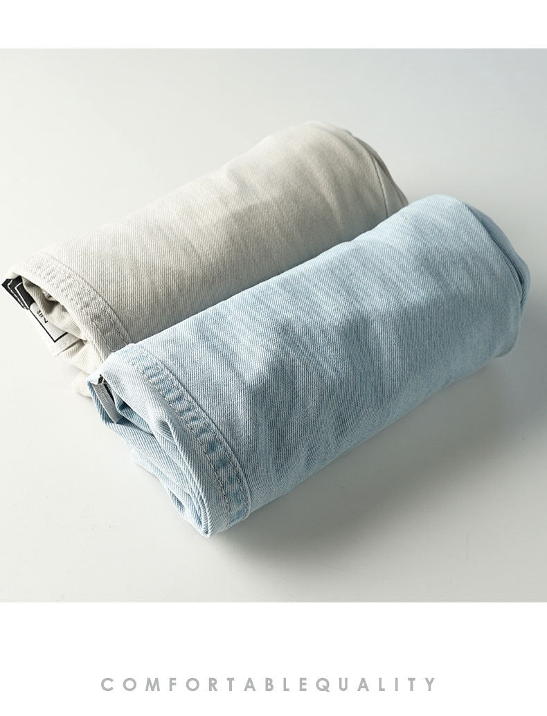 Cotton Denim Jeans Short - Blue