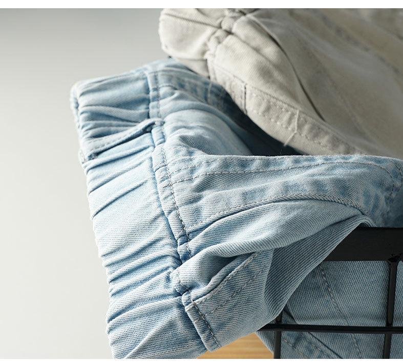 Cotton Denim Jeans Short - Blue