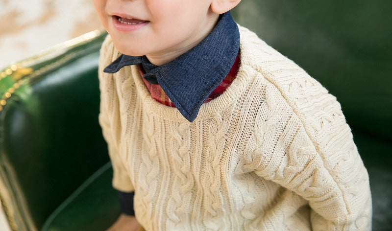 Boys Ivory Lightweight Cotton Jumper