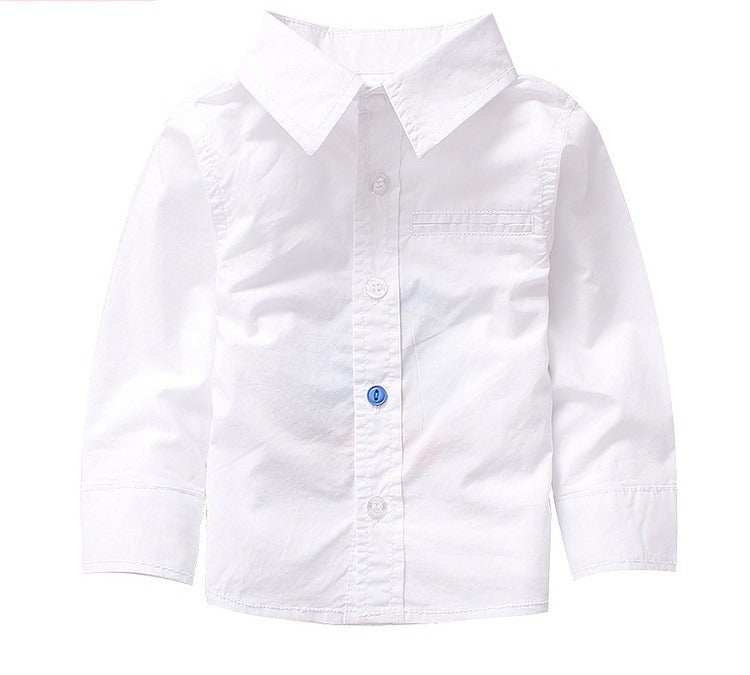 Unique Blue Button Shirt- White