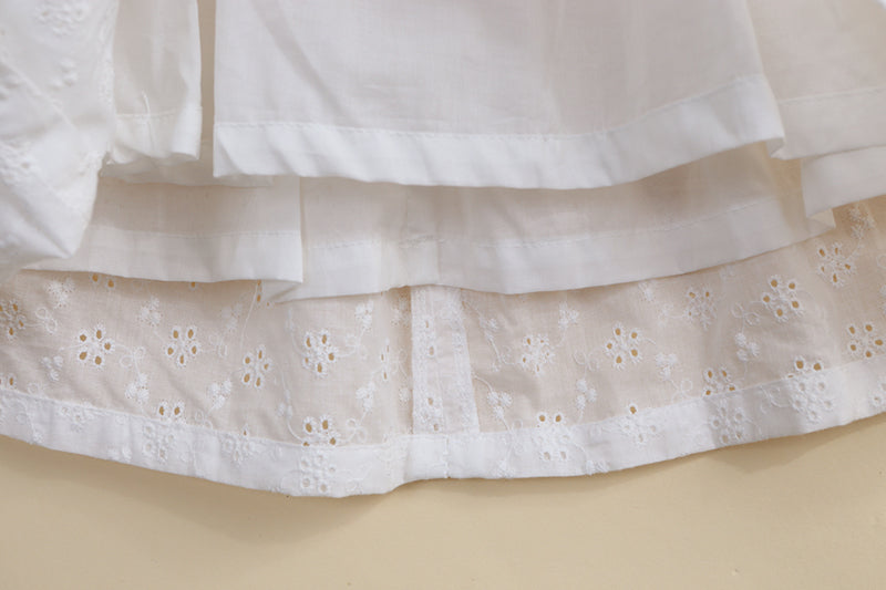 Girls White Broderie Anglaise Eyelet Dress