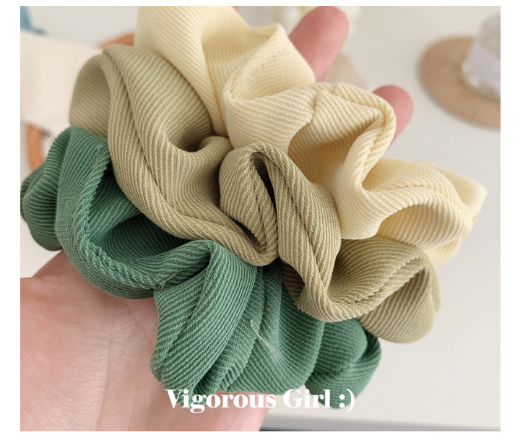 Cord Hair Scrunchie - Yellow Cream