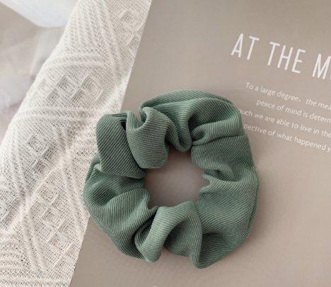 Cord Hair Scrunchie - Light Green