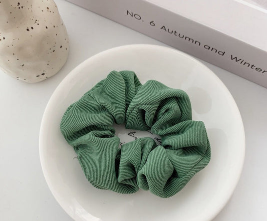 Cord Hair Scrunchie -  Green