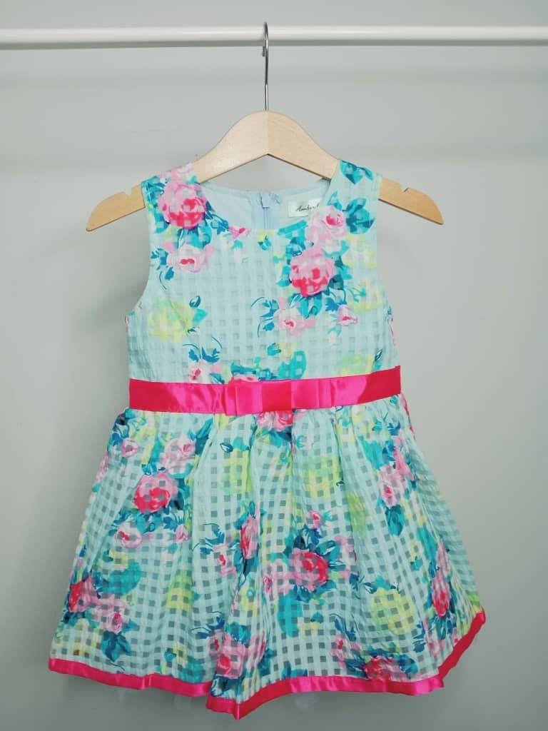 Floral Print Blue Girl Dress