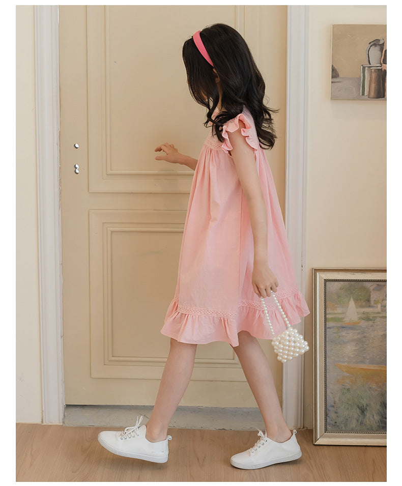 Short Sleeve Fun Jersey Dress - Pink