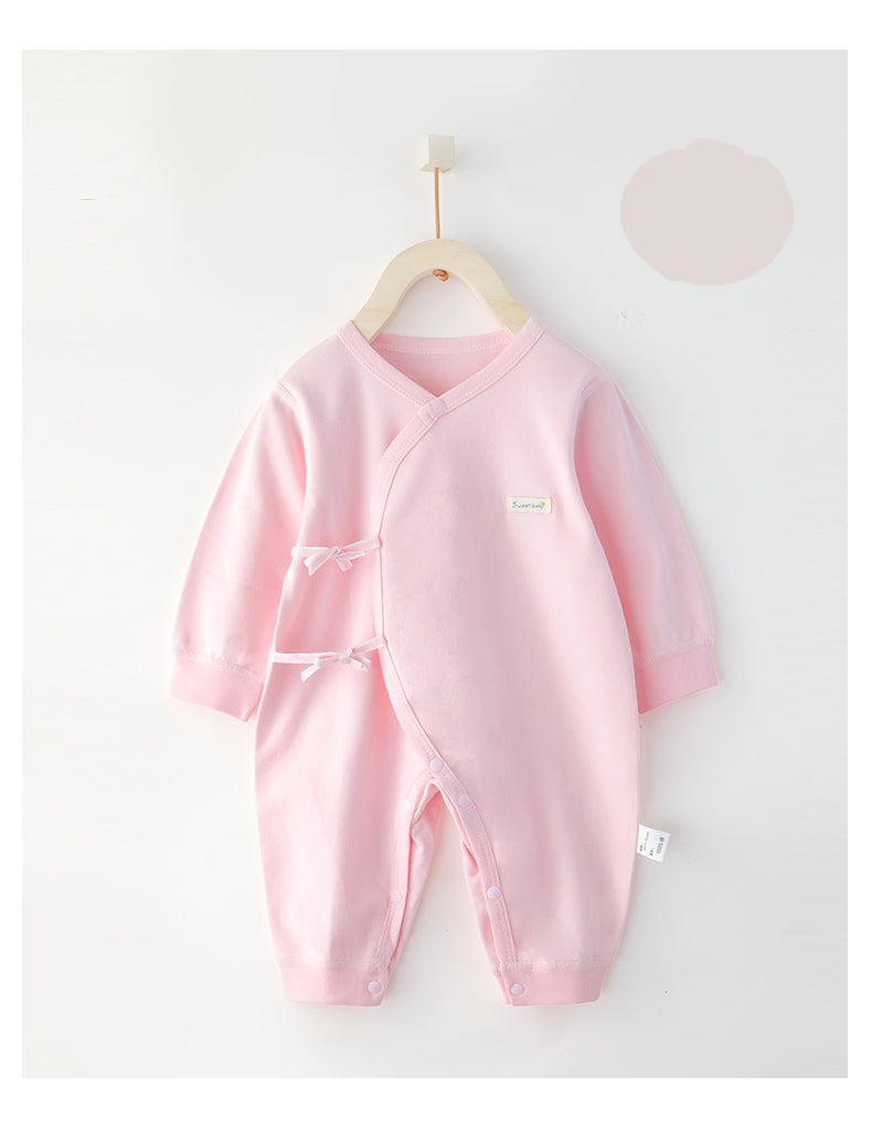 Cotton Wrap Style New Born Baby Sleepsuits- Pink