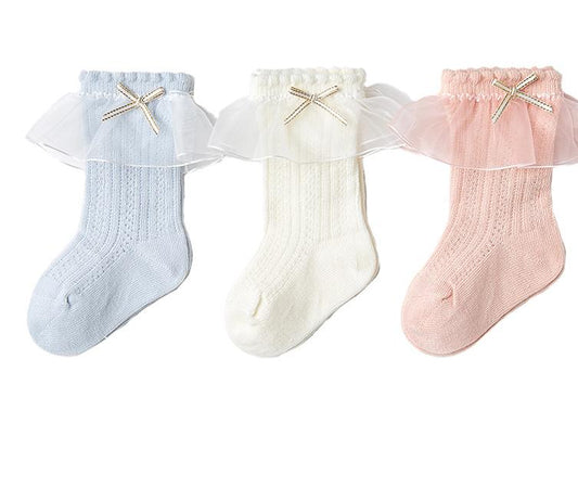 Baby Girl Ruffle Frill Socks - 3 Pairs in a Box