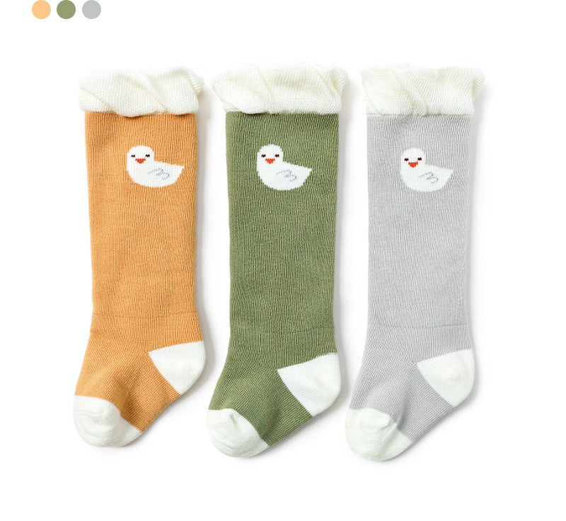 Baby Unisex Ducks Long Socks - 3 Pairs in a Box