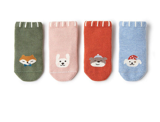 Baby Animal Socks - 4 Pairs in a Box