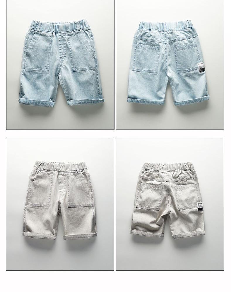 Cotton Denim Jeans Short  - Blue