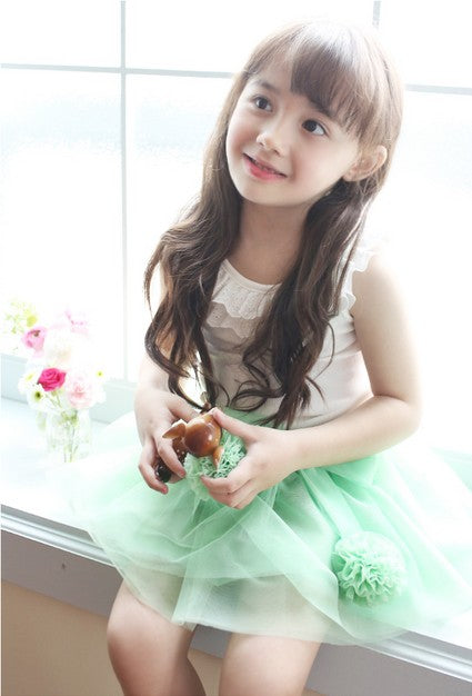 Girls Green TuTu Skirt without bow pin