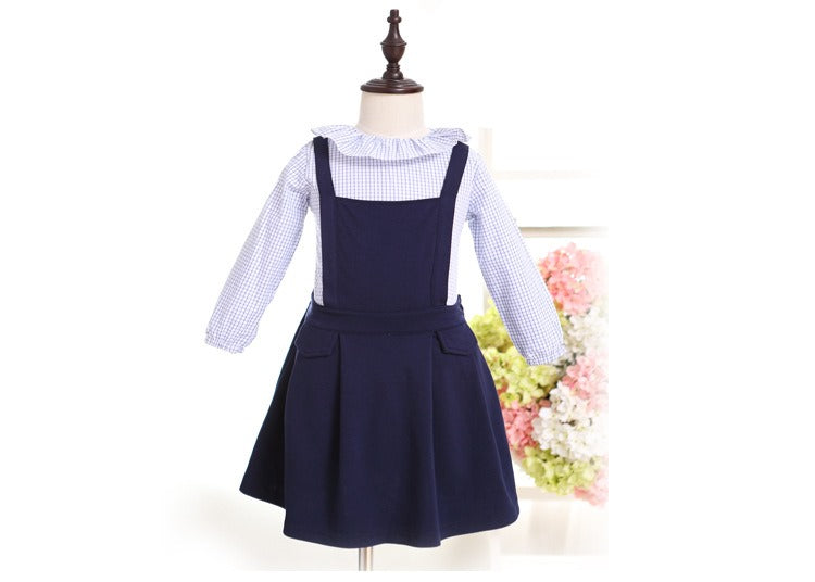 Blue Navy Pinafore Dress