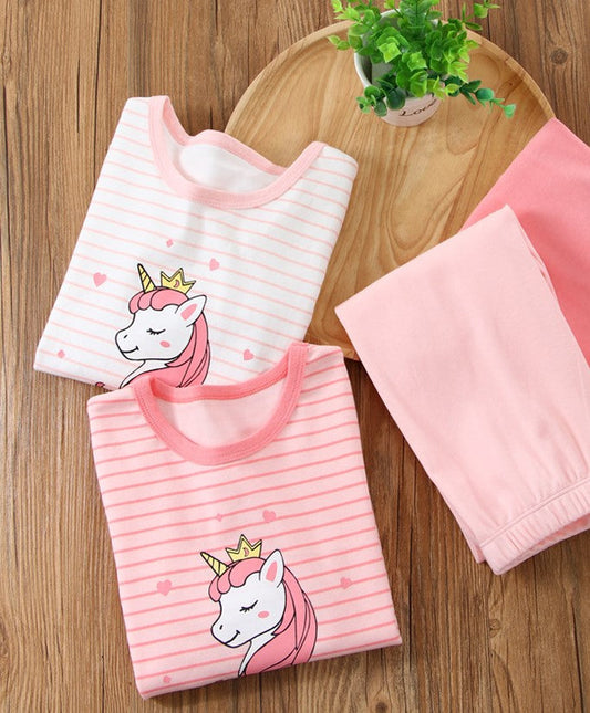 Long John Pyjamas- Unicorn -Pink