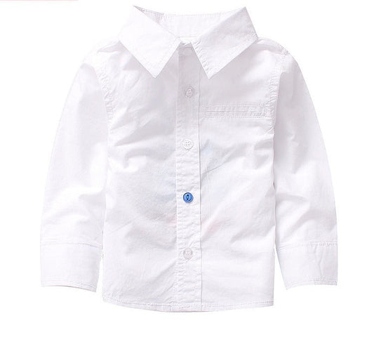 Unique Blue Button Shirt- White