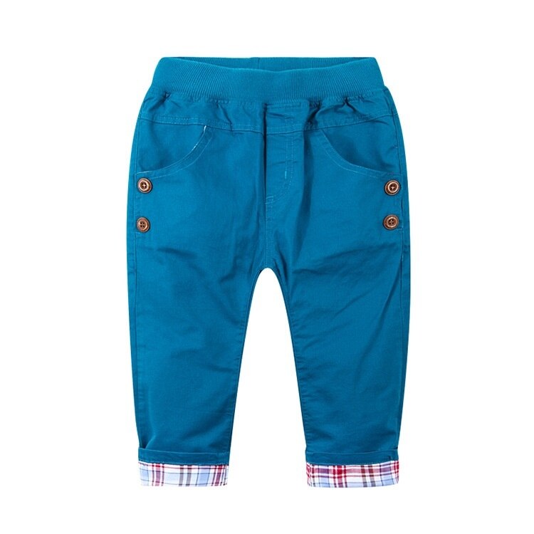 Roll Up Cotton Trouser- Blue