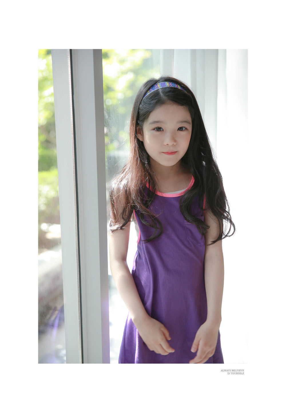 Girls Purple Pink Cotton Dress