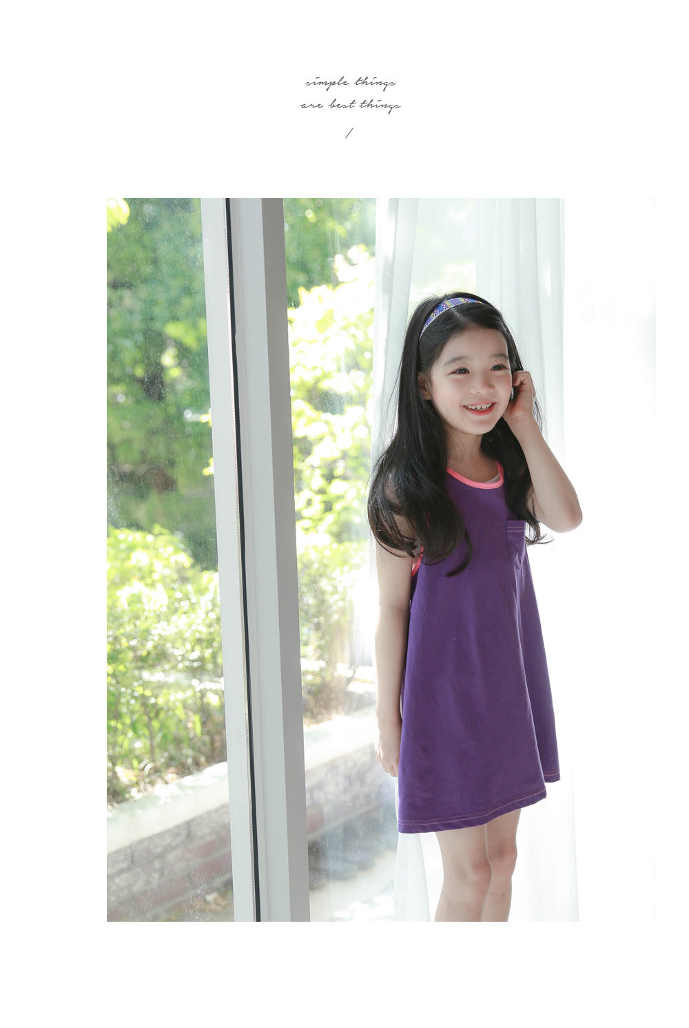 Girls Purple Pink Cotton Dress