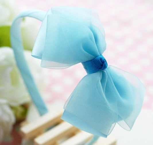 Cinderella Bow Headband - Blue