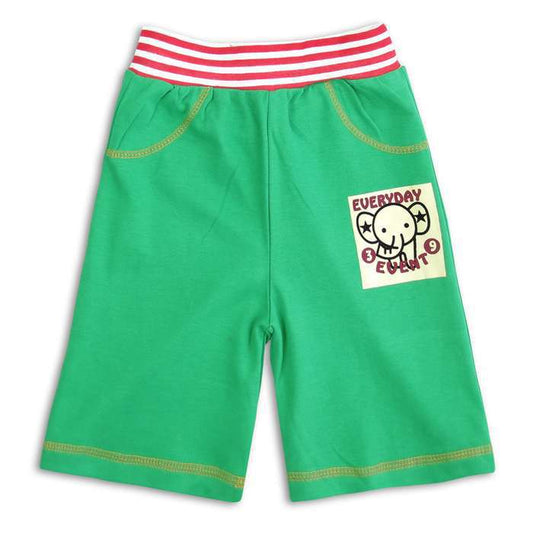 Green Cute Elephant Quarter Pant