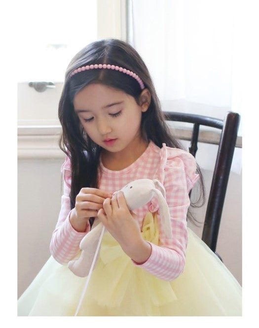 Girls Pink Check and Yellow Tulle Tutu Dress