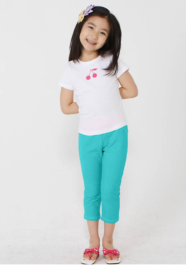 Happy Girl Cropped Trousers - Turquoise