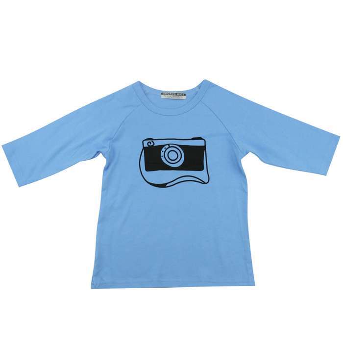 Blue Camera Slim Fit Cotton T-shirts