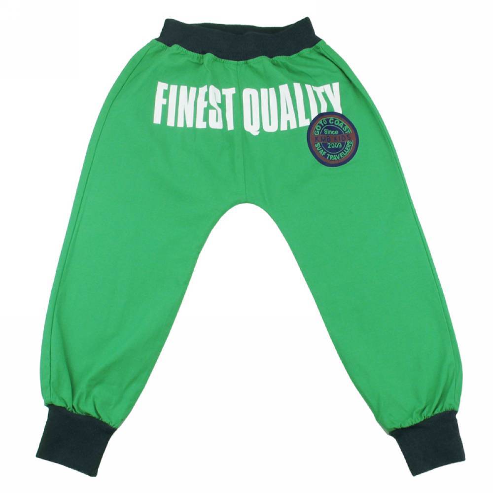 Green Badge Print Boys Trousers