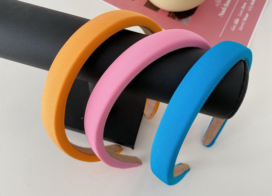 Kids Sponge Hairbands - Orange, Pink, Blue