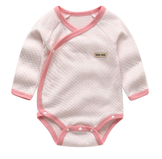 Baby Long Sleeve Wrap Style Bodysuits - Pink