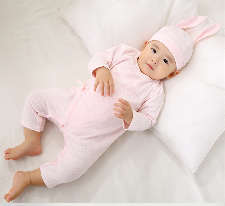 Cotton Baby Sleepsuit - Pink