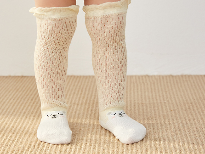 Baby Girl Summer Net Long Socks - 3 Pairs in a Box