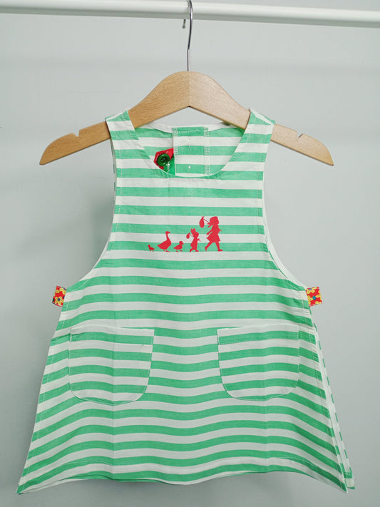 Green-striped Sleeveless Top ( Made in Korea)