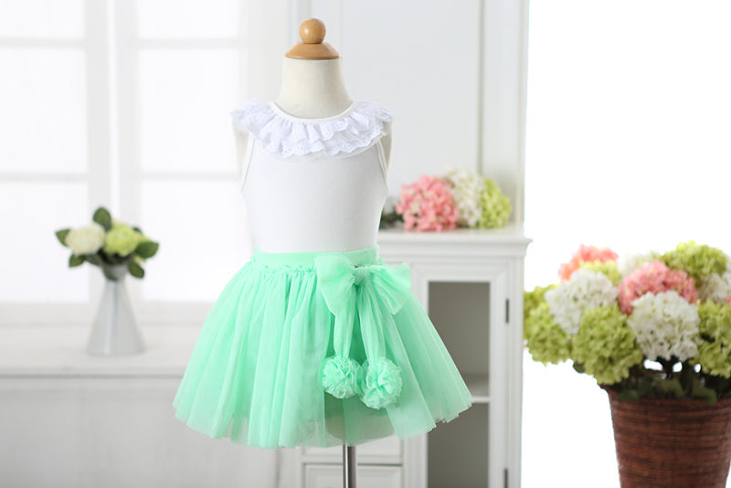 Girls Green TuTu Skirt without bow pin