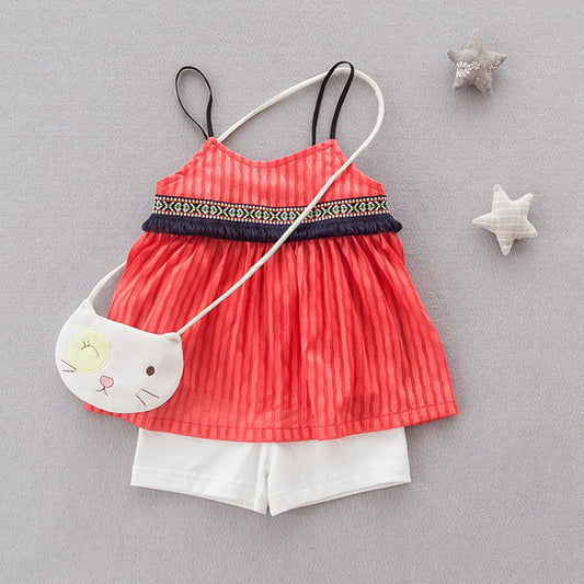 Girls Red Striped Top