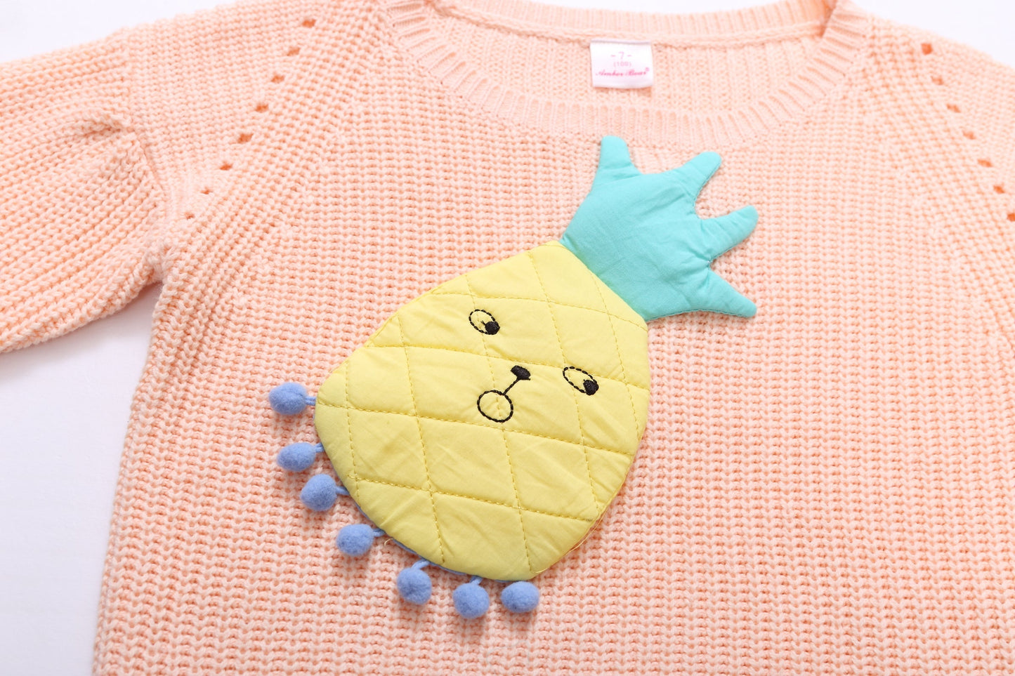 Peach Knitted Girl Sweater