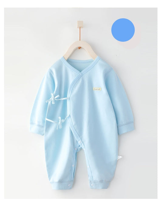 Cotton Wrap Style New Born Baby Sleepsuits- Blue