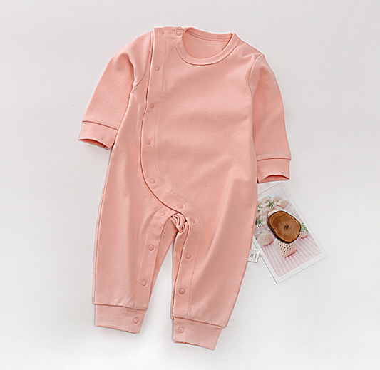 Cotton Baby Wrap Style Sleepsuit - Pink