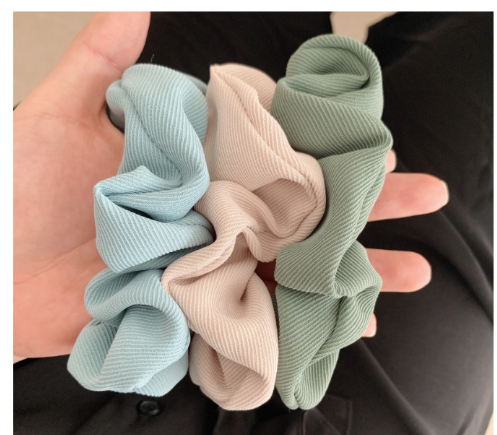 Cord Hair Scrunchie -  Light Green