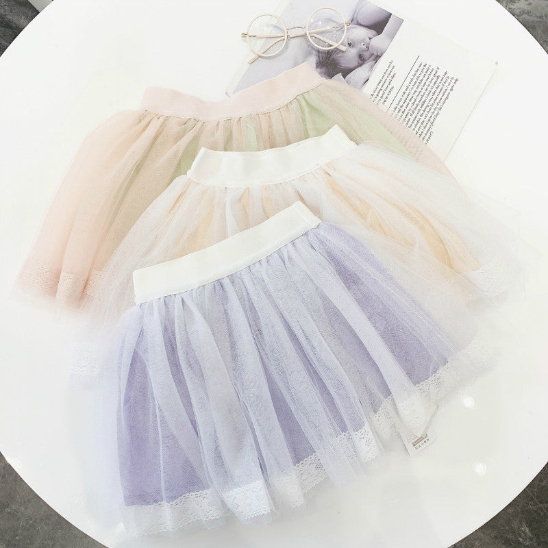 Girls Cute Purple Lace Short Tutu Skirts Korean Style Good Quality