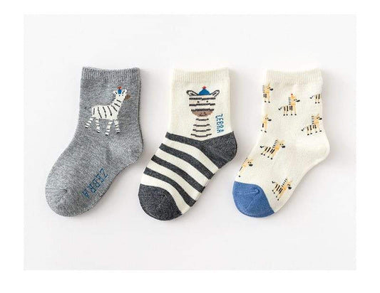 Kids Boy Zebra Socks - 3 Pair in a pack