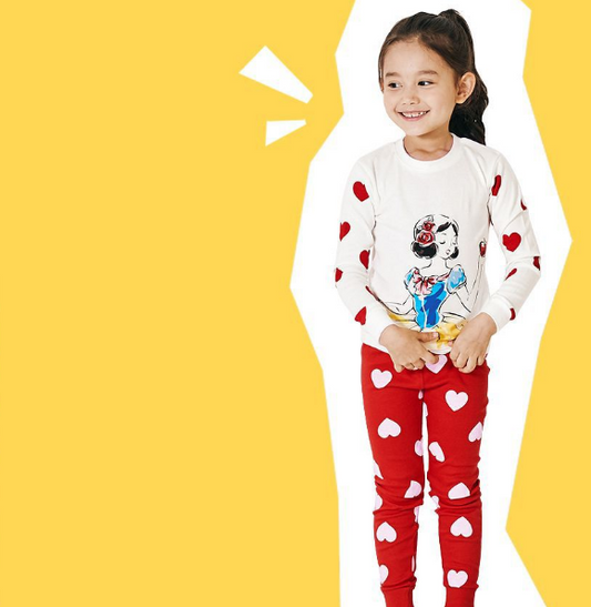 Organic Cotton Long Pyjamas - Snow White (Korean Design)